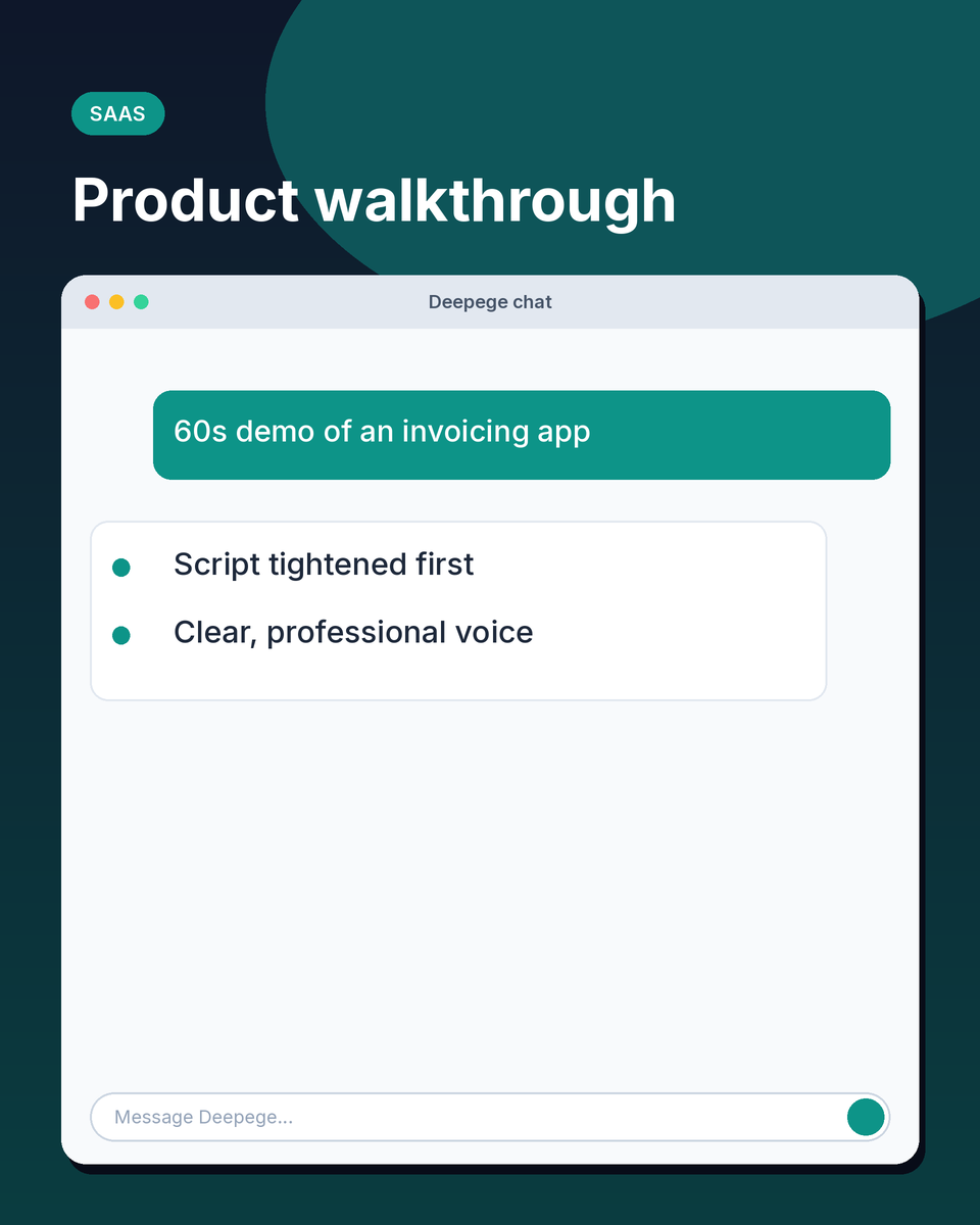 SaaS example: professional narration for a 60-second software demo