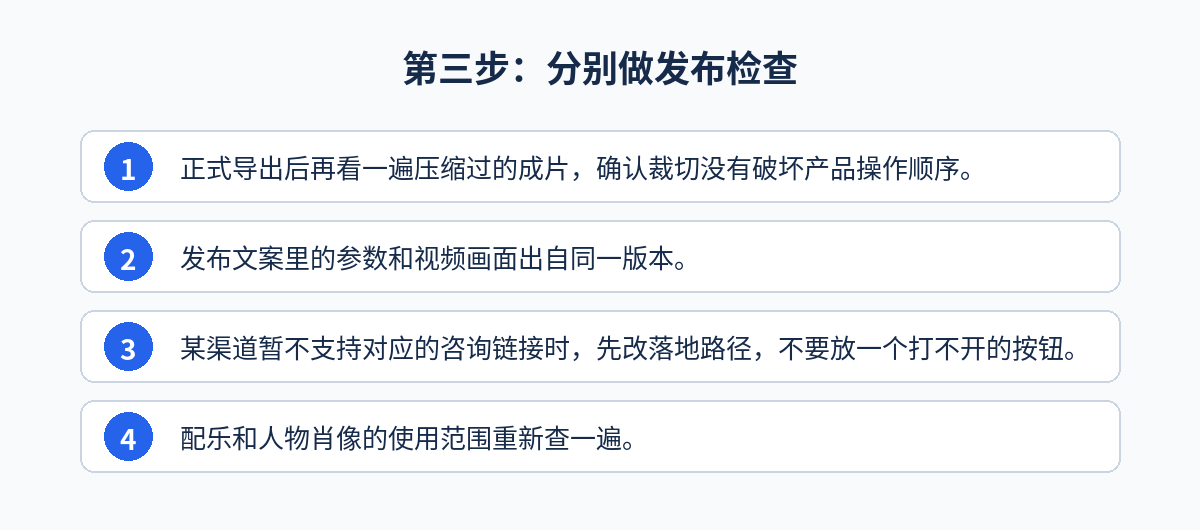 多平台内容分发:第三步:分别做发布检查步骤图